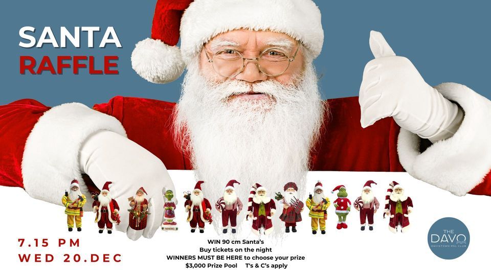 Sun Santa Raffle Santa Raffle , Davistown RSL Club, Umina Beach, 20 December 2023 ...