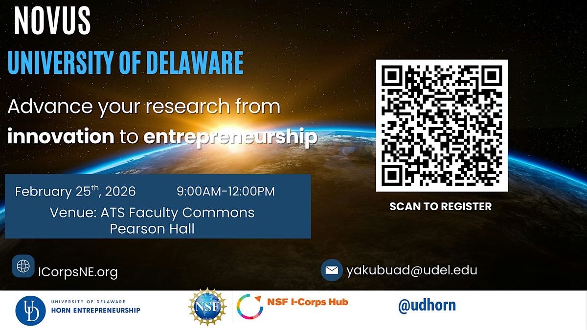 NSF I-Corps Novus @ University of Delaware, 25 February | Event in Newark | AllEvents