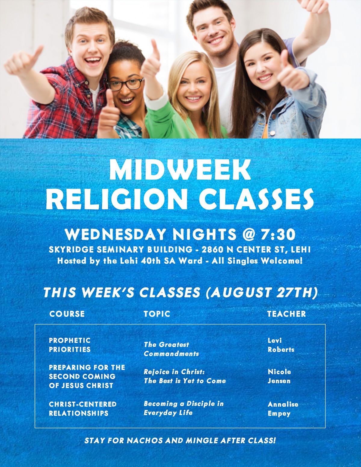 Mid-week Religion Classes, 27 August | Event in Lehi | AllEvents