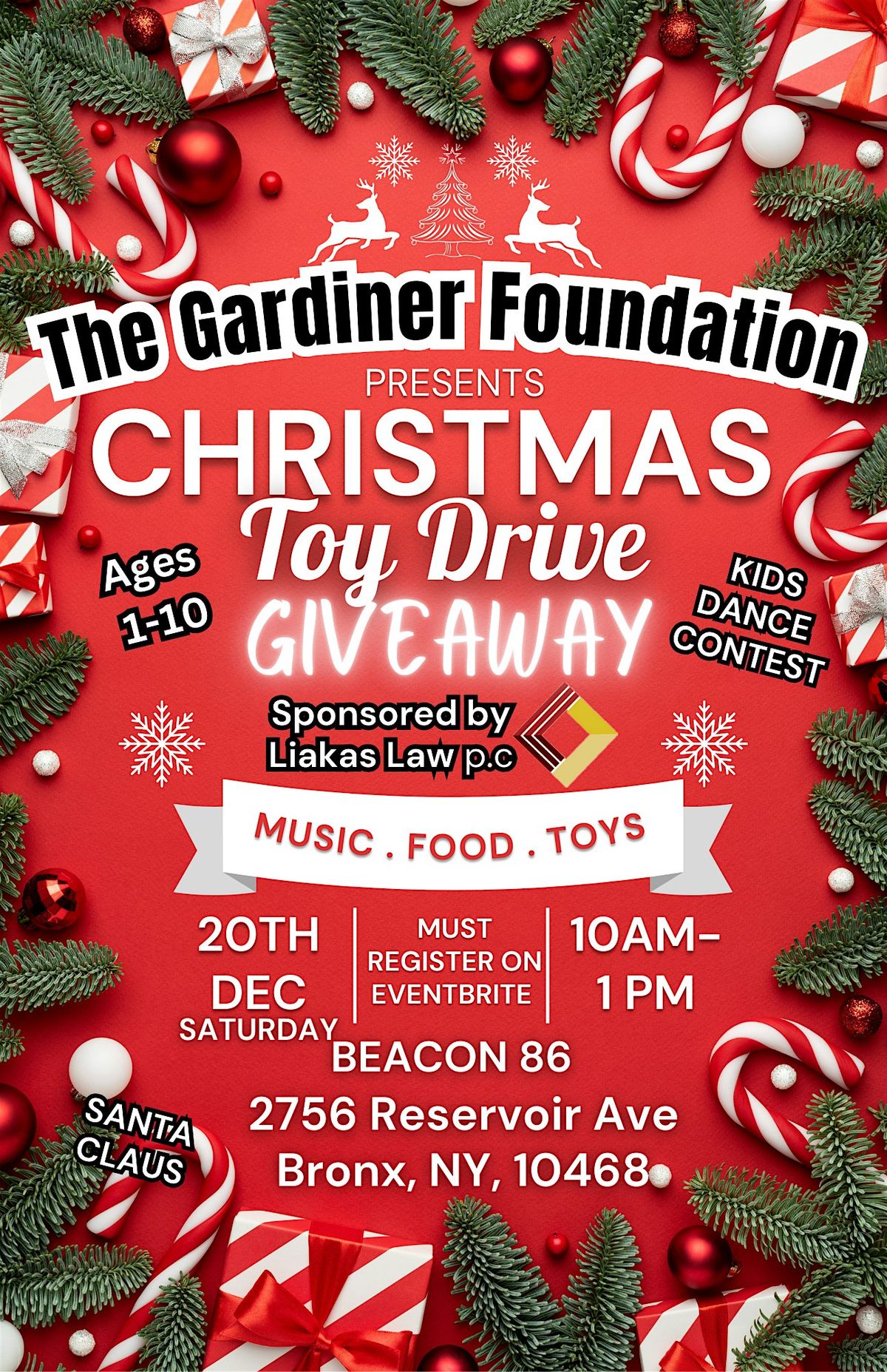 Gardiner Foundation's Christmas Toy Drive Giveaway Extravaganza, 20 December | Event in The Bronx | AllEvents