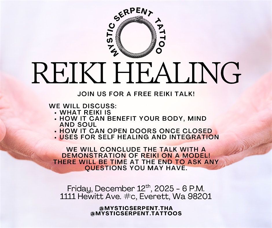 Reiki Talk, 12 December | Event in Everett | AllEvents