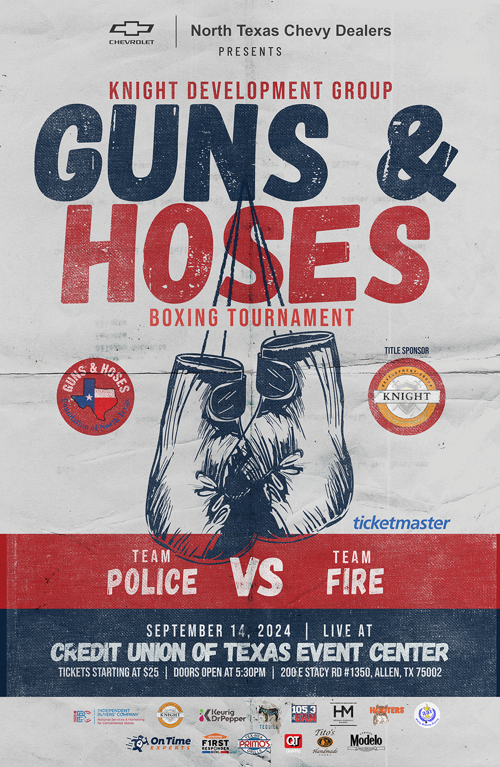 Annual Guns and Hoses Boxing Tournament at Credit Union of Texas Event Center, 13 September | Event in Allen