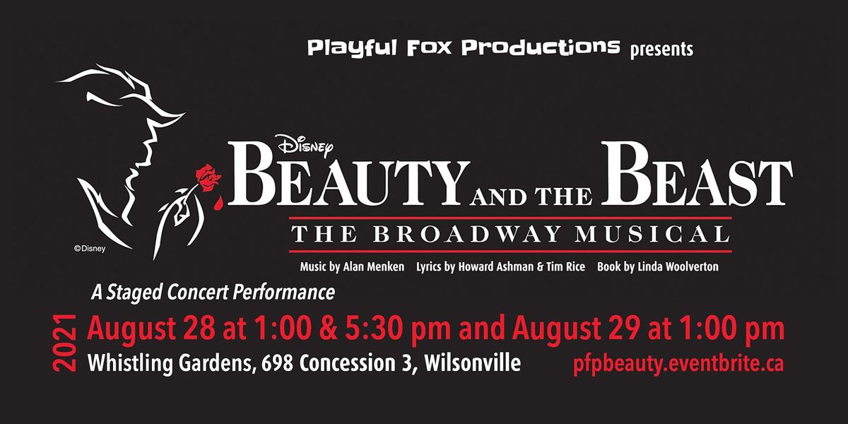 Playful Fox Productions Presents Disneys Beauty And The Beast Whistling Gardens Ltd Wilsonville August 28 To August 29 Allevents In