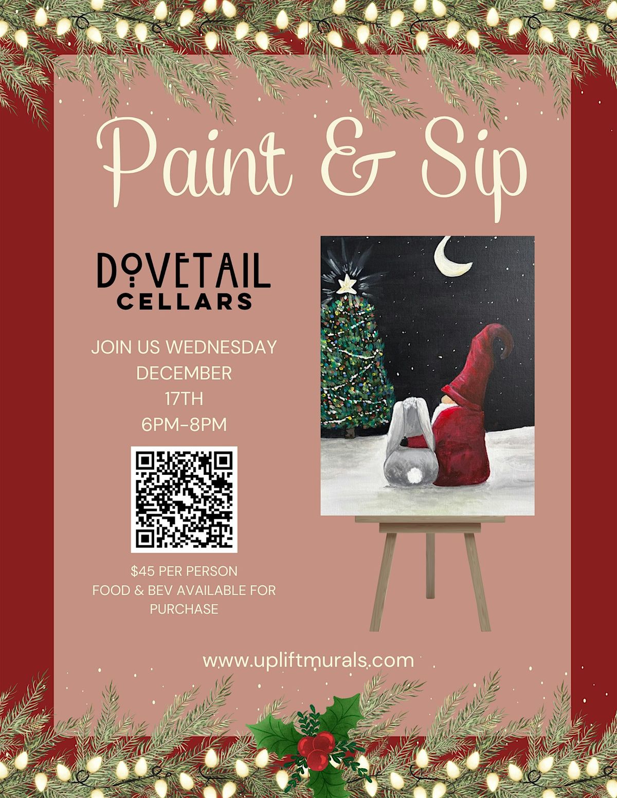 Holiday Paint & Sip at Dovetail Cellars, 17 December | Event in Vancouver | AllEvents
