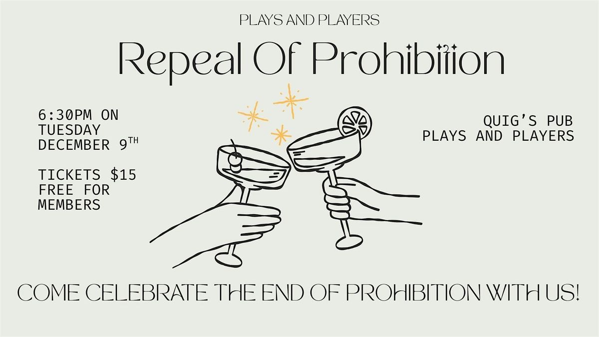 Repeal of Prohibition at Quig's Pub, 9 December | Event in Philadelphia | AllEvents
