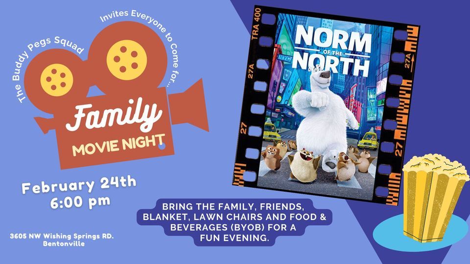 Family Movie Night NORM OF THE NORTH, Buddy Pegs, Bentonville