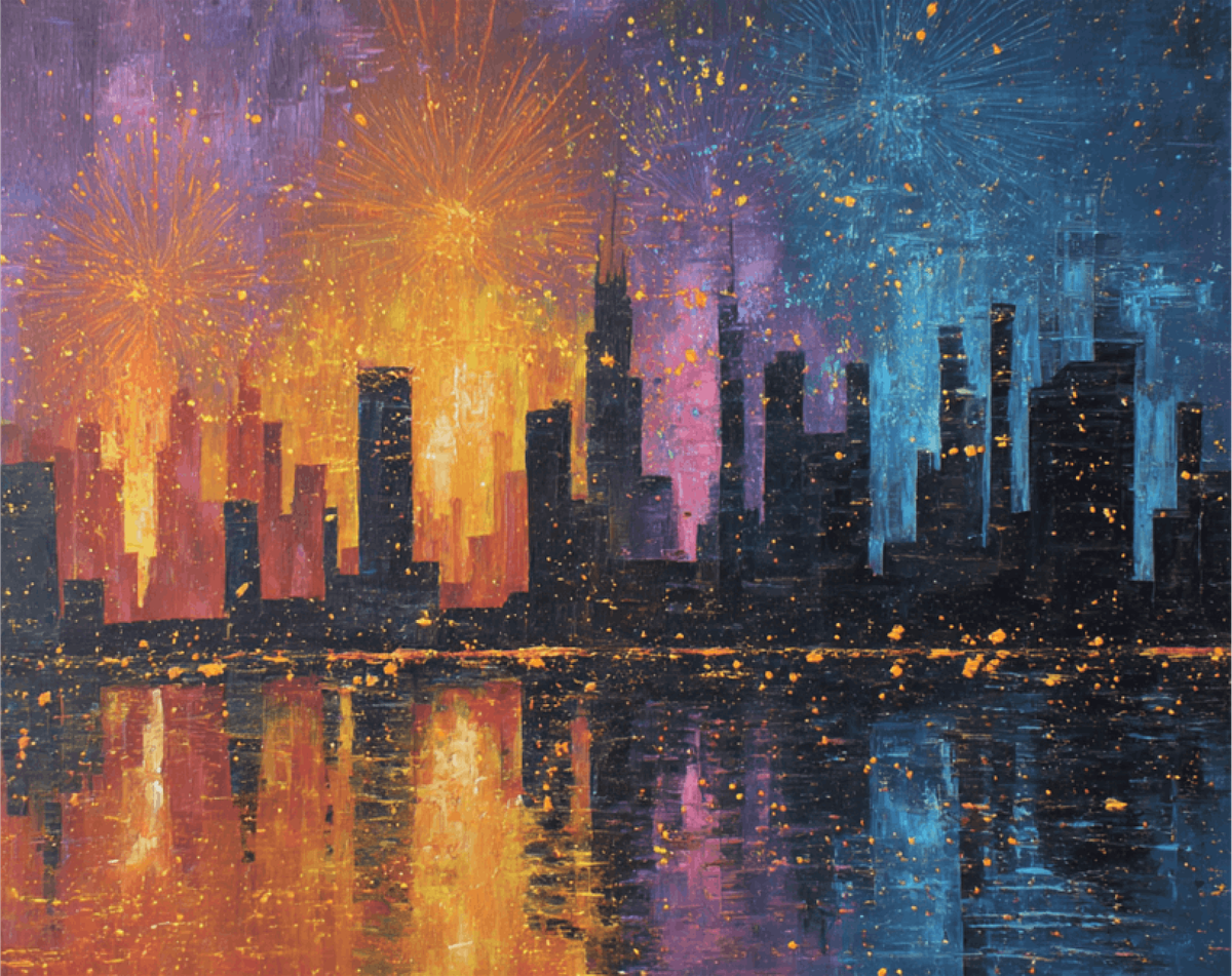 City Fireworks - Paint Along (& NA Sip), 31 December | Event in Tacoma | AllEvents