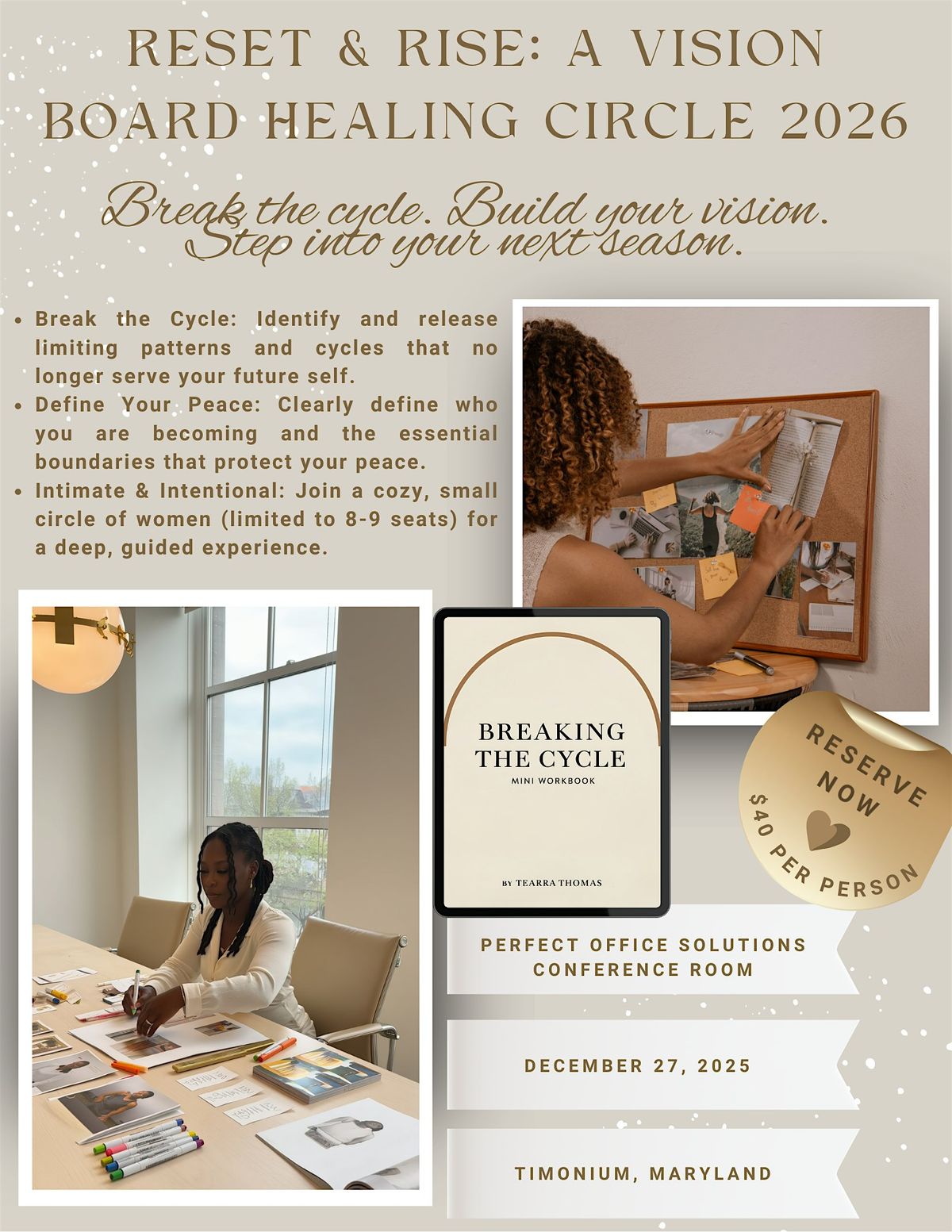 Reset & Rise: A Vision Board Healing Circle 2026, 27 December | Event in Timonium | AllEvents