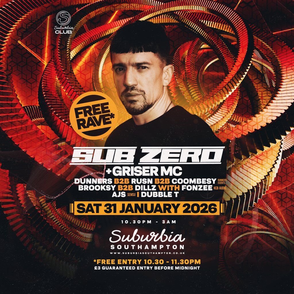 Suburbia Presents: Sub Zero Free Rave, 31 January | Event in Southampton | AllEvents
