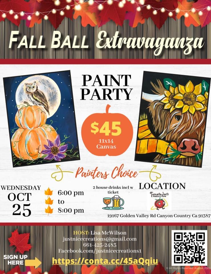 Fall Extravaganza Paint Party, Tomato Joe's Pizza And Taps, Santa