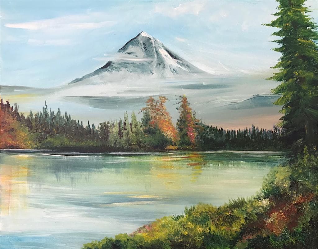 Paint n Chill Fri 6pm Free Welcome Drink - Bob Ross Mountain & Lake, 12 December | Event in Auckland | AllEvents