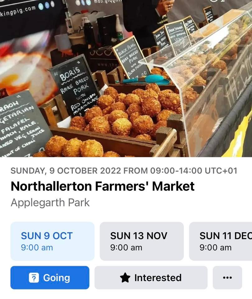 Northallerton farmers market, Applegarth Park, Northallerton, October 9