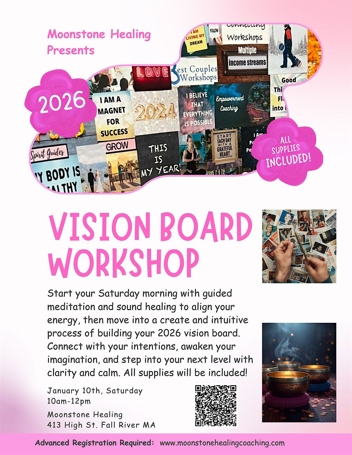 Moonstone Vision Boarding & Sound Bath, 10 January | Event in Fall River | AllEvents