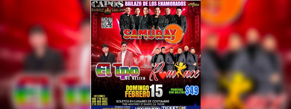 Samuray @ Capos de Gilroy, 15 February | Event in Gilroy | AllEvents