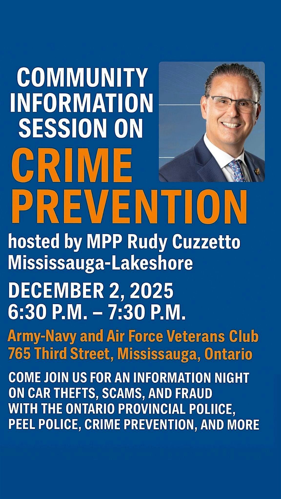 Community Information Session on Crime Prevention, 2 December | Event in Mississauga | AllEvents