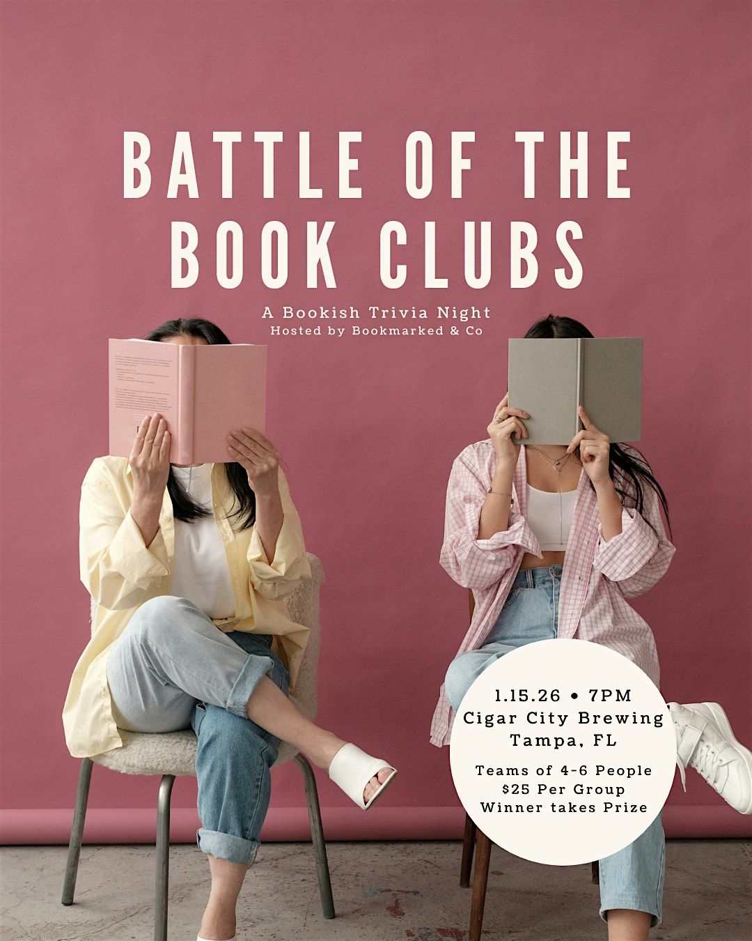 Battle of the Book Clubs, 15 January | Event in Tampa | AllEvents
