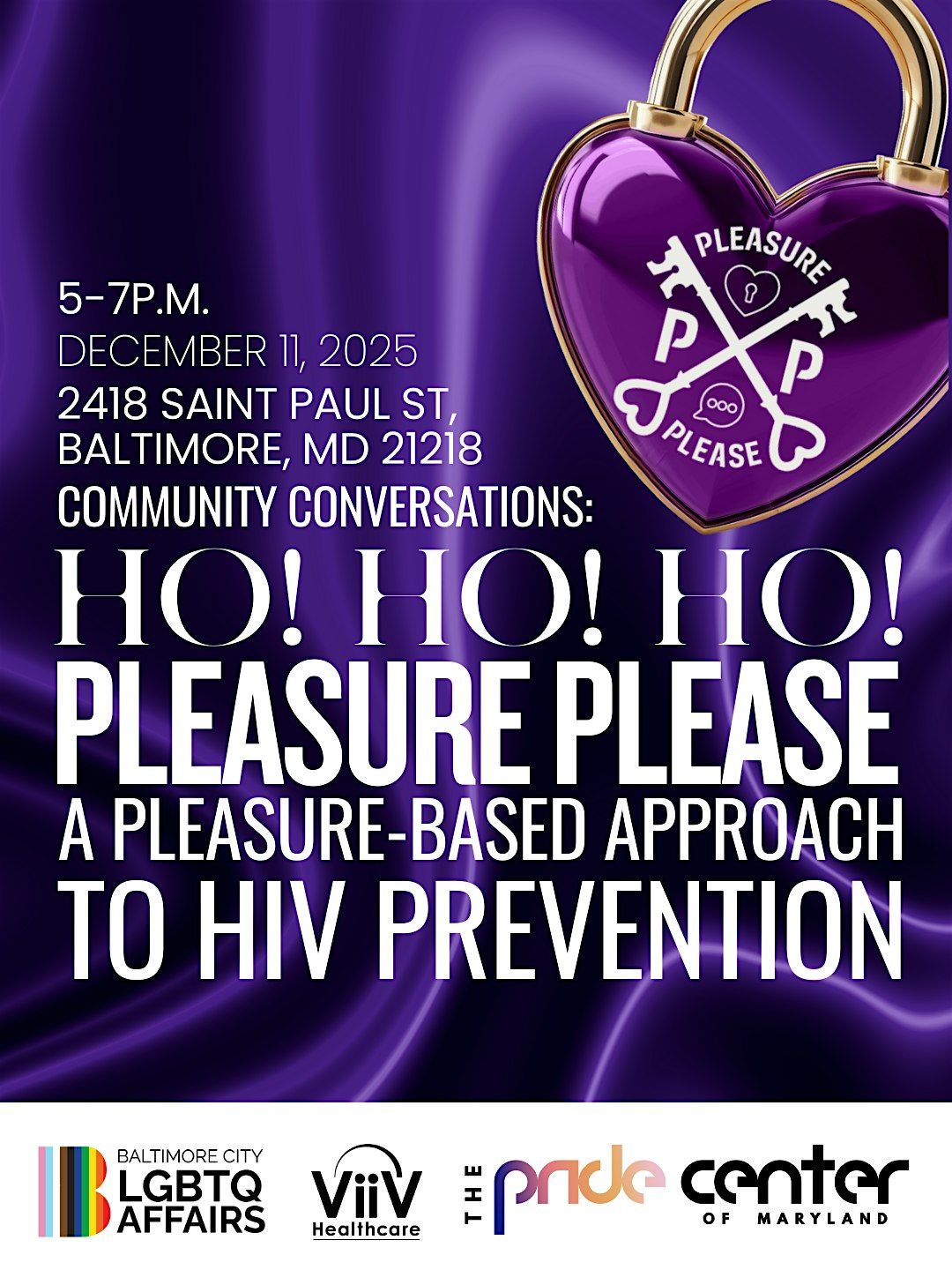 Ho! Ho! Ho! Pleasure Please: A pleasure-based approach to HIV prevention, 11 December | Event in Baltimore