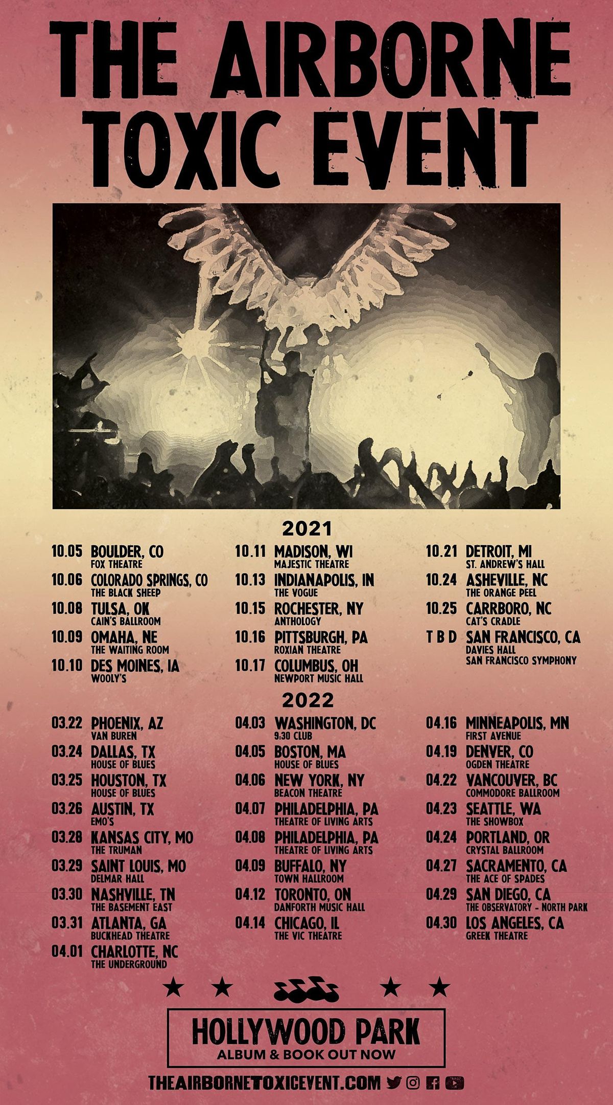 The Airborne Toxic Event Town Ballroom Buffalo April 9 2022 Allevents In Denver Weekend Of April 28th 2022