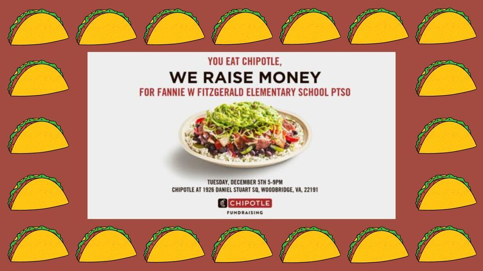 FFES PTSO Chipotle Fundraiser Night, Chipotle Mexican Grill (Woodbridge VA), December 5 2023