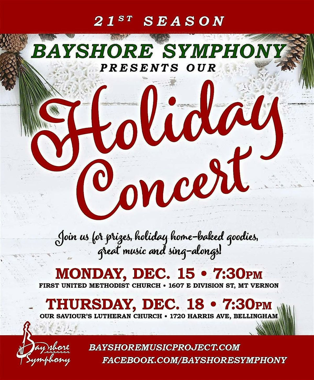 Bayshore Symphony Christmas Concert - Mount Vernon, 15 December | Event in Mount Vernon | AllEvents