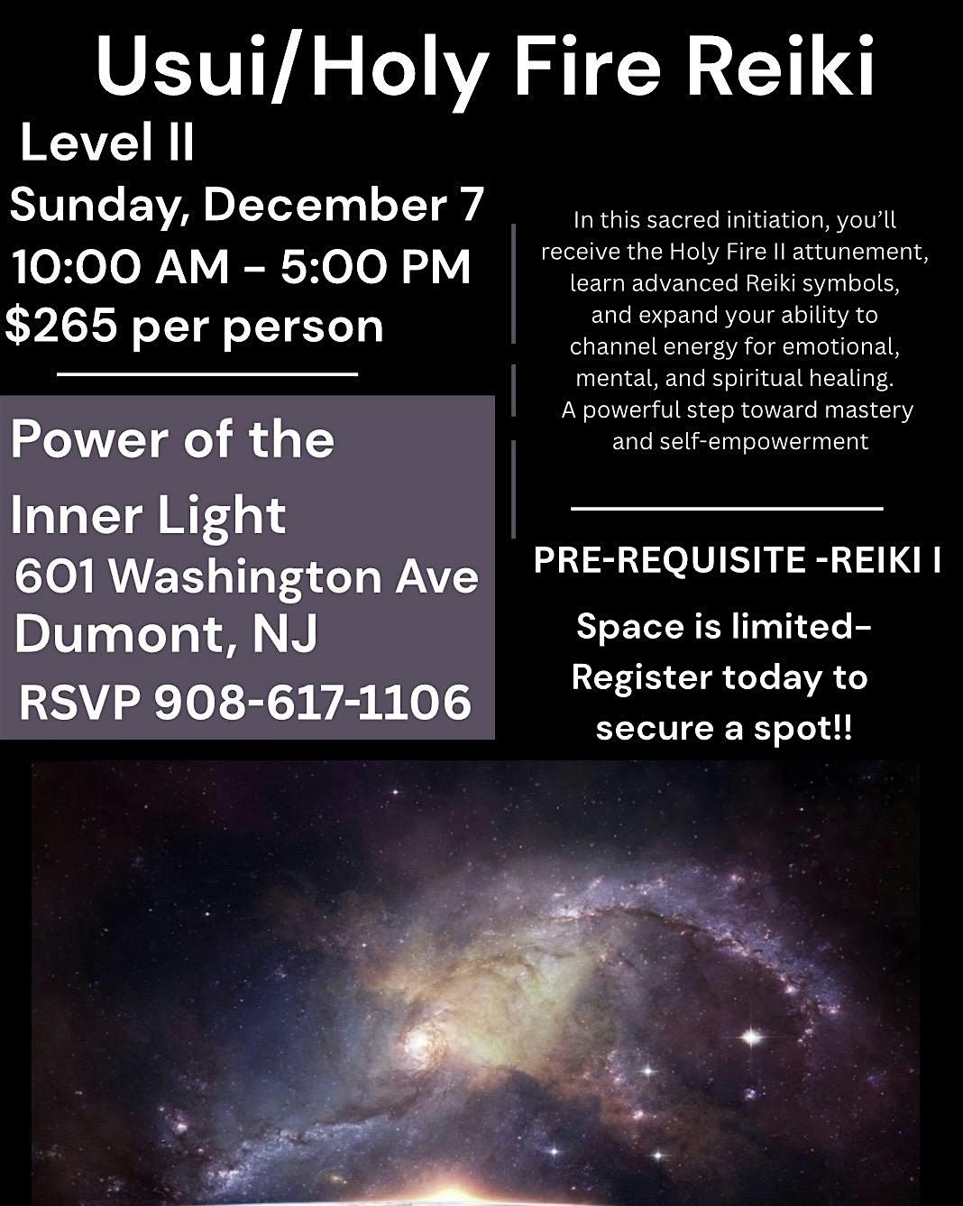 USUI Holy Fire Reiki Level II, 7 December | Event in Dumont | AllEvents