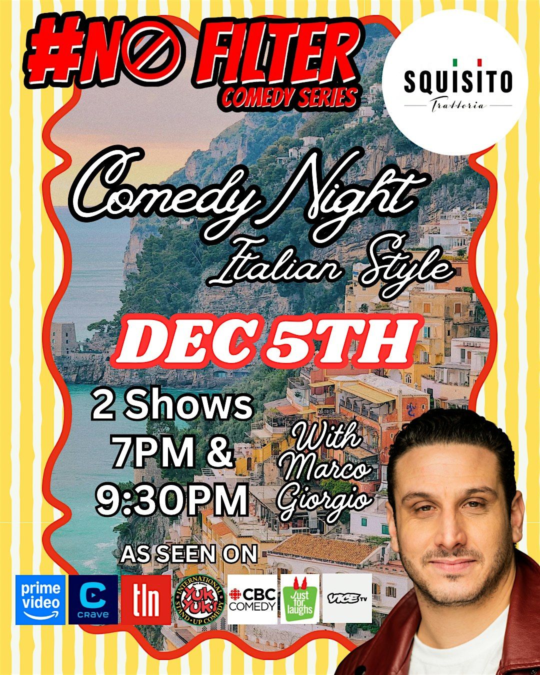 COMEDY NIGHT AT SQUISITO TRATTORIA, 5 December | Event in Vaughan | AllEvents