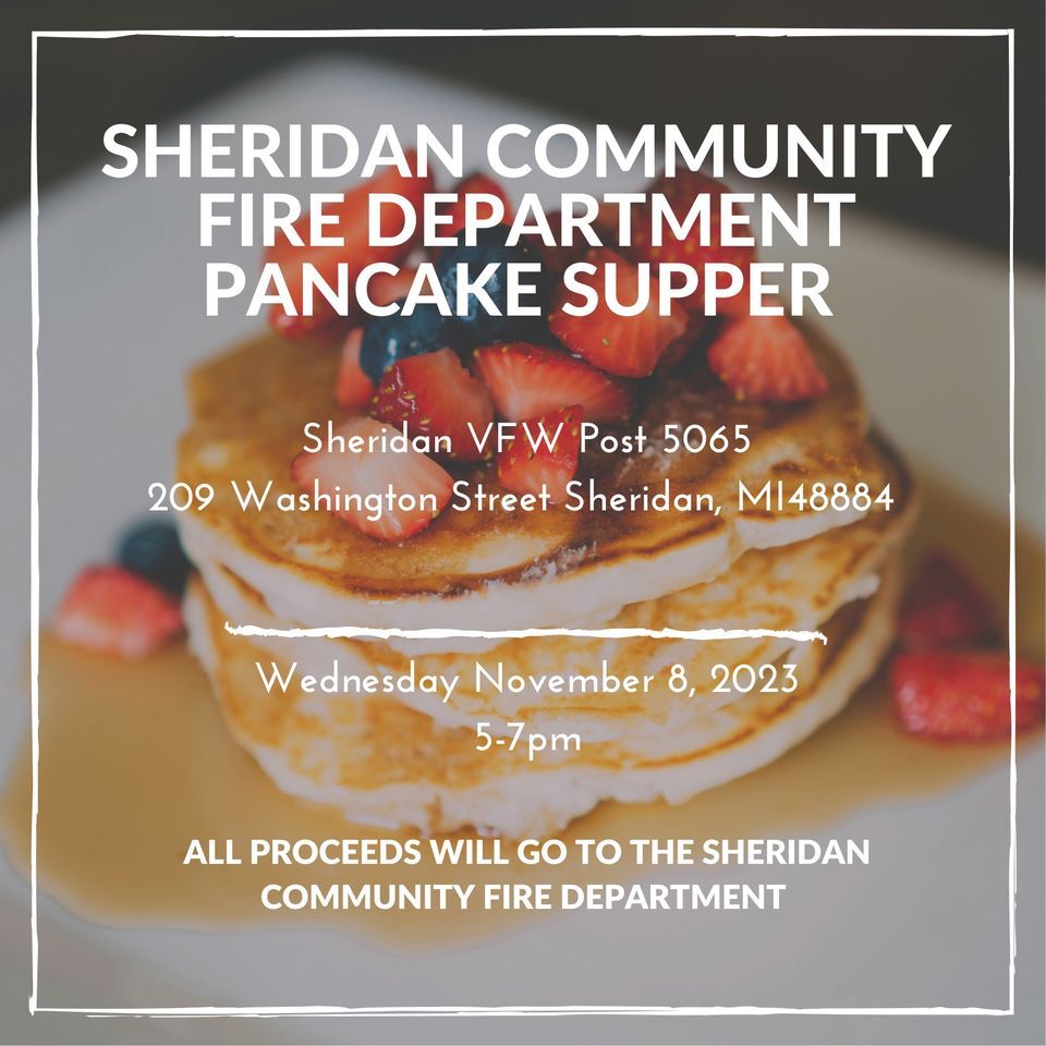 Pancake Supper Fundraiser , VFW Post 5065 Lester J. Sitts (Sheridan, MI), November 8 2023