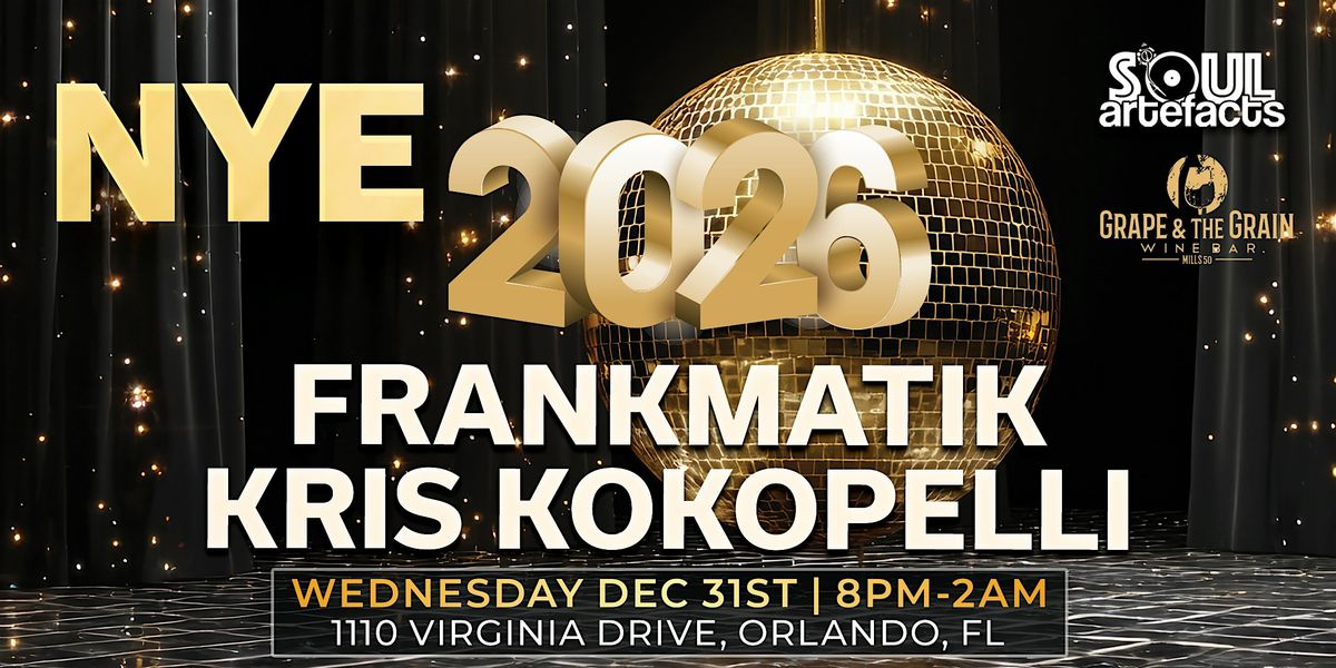 SoulArtefacts NYE 2026 at Grape & The Grain, 31 December | Event in Orlando | AllEvents