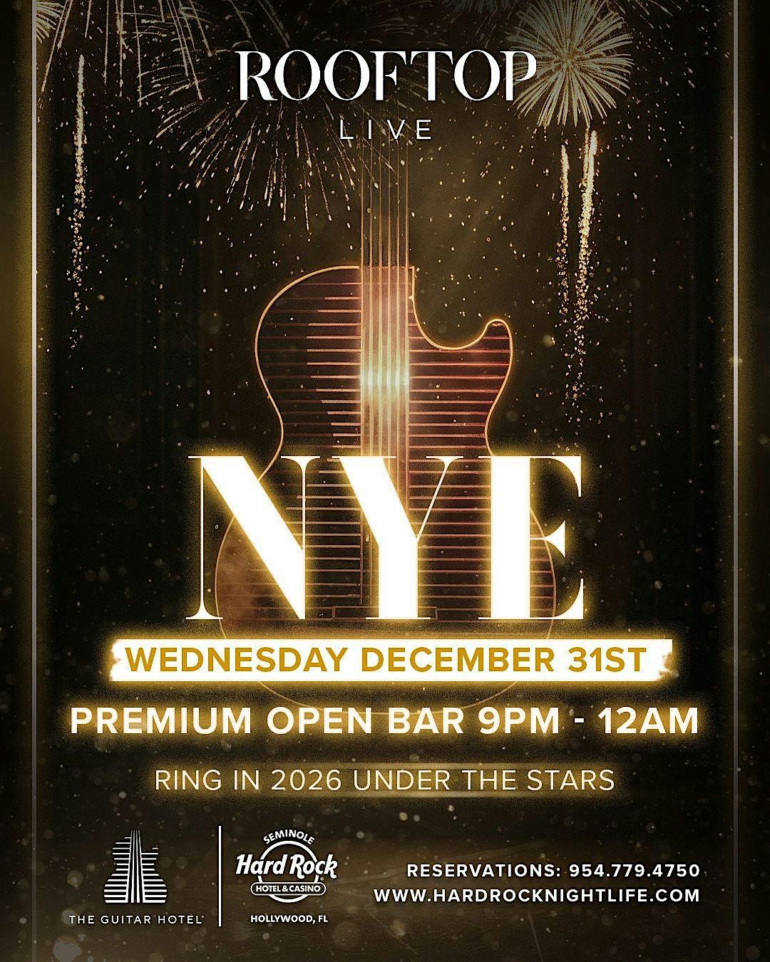 NEW YEARS EVE AT ROOFTOP LIVE WEDNESDAY Dec 31  Open Bar 9pm-12am Live DJS, 31 December | Event in Hollywood