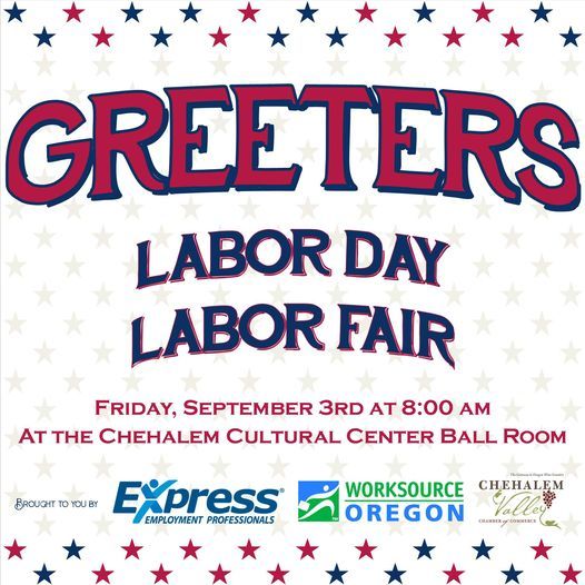 Greeters At The Labor Day Labor Fair Chehalem Cultural Center Newberg September 3 2021 Allevents In Newberg Events Labor Day 2022