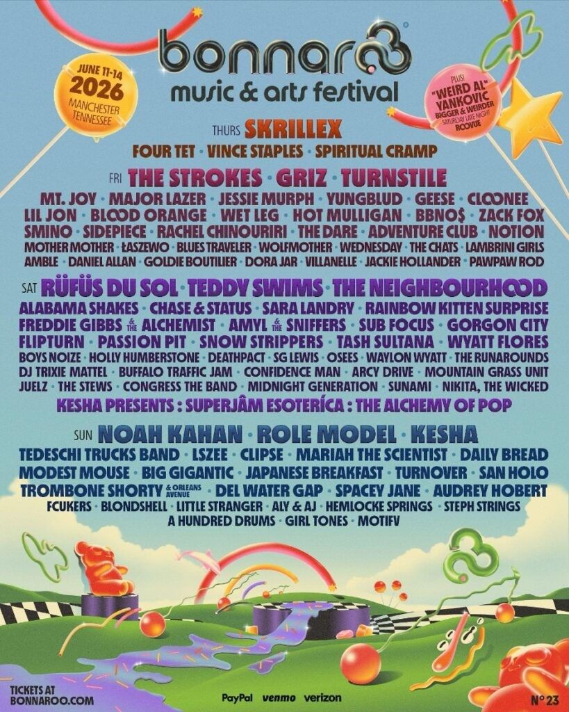 Bonnaroo Music & Arts Festival: The Strokes  Rufus Du Sol & Noah Kahan - 4 Day Pass, 10 June | AllEvents