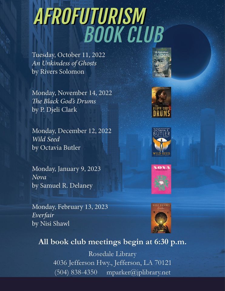 Afrofuturism Book Club Rosedale, Rosedale Library, Jefferson, January