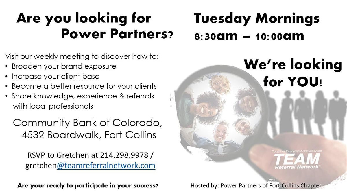 Power Partners Of Fort Collins Team Referral Network At