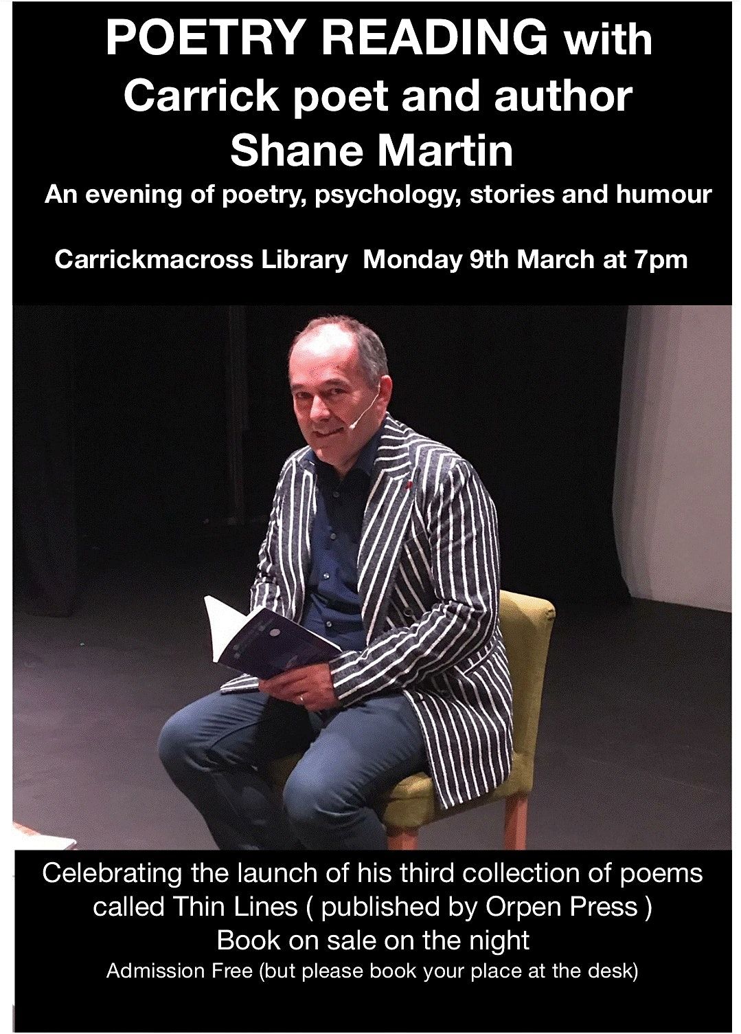 Avoir Images Shane Martin An Evening Of Poetry Psychology Stories And Humour actualisé par