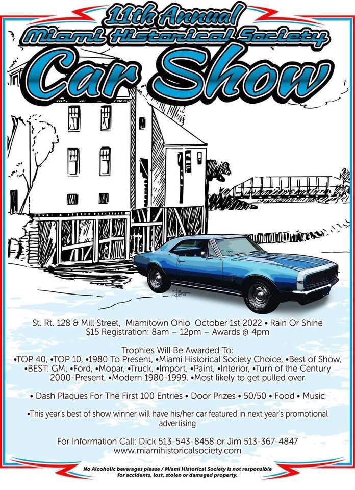 11th Annual Miami Historical Society Car Show, SR 128 and Mill St, Miamitown, OH, October 1 2022