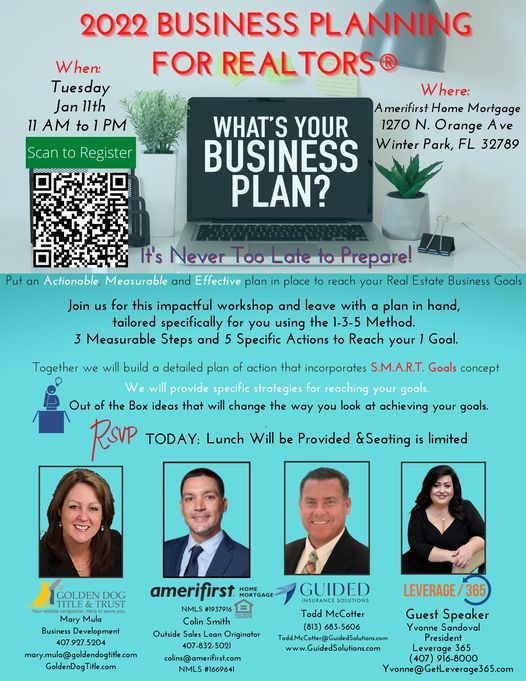 2022 Realtor Business Planning Lunch Learn Workshop Amerifirst Home Mortgage Winter Park Fl 11 January