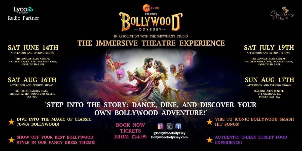 Bollywood Odyssey : The Immersive Experience - Harrow ** Paid Promotion **, 19 July | Event in Harrow | AllEvents