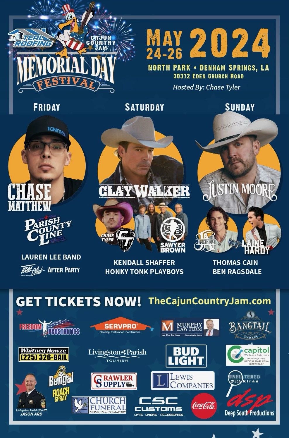 Cajun Country Jam Clay Walker Saturday, PARDS North Park, Denham Springs AllEvents.in