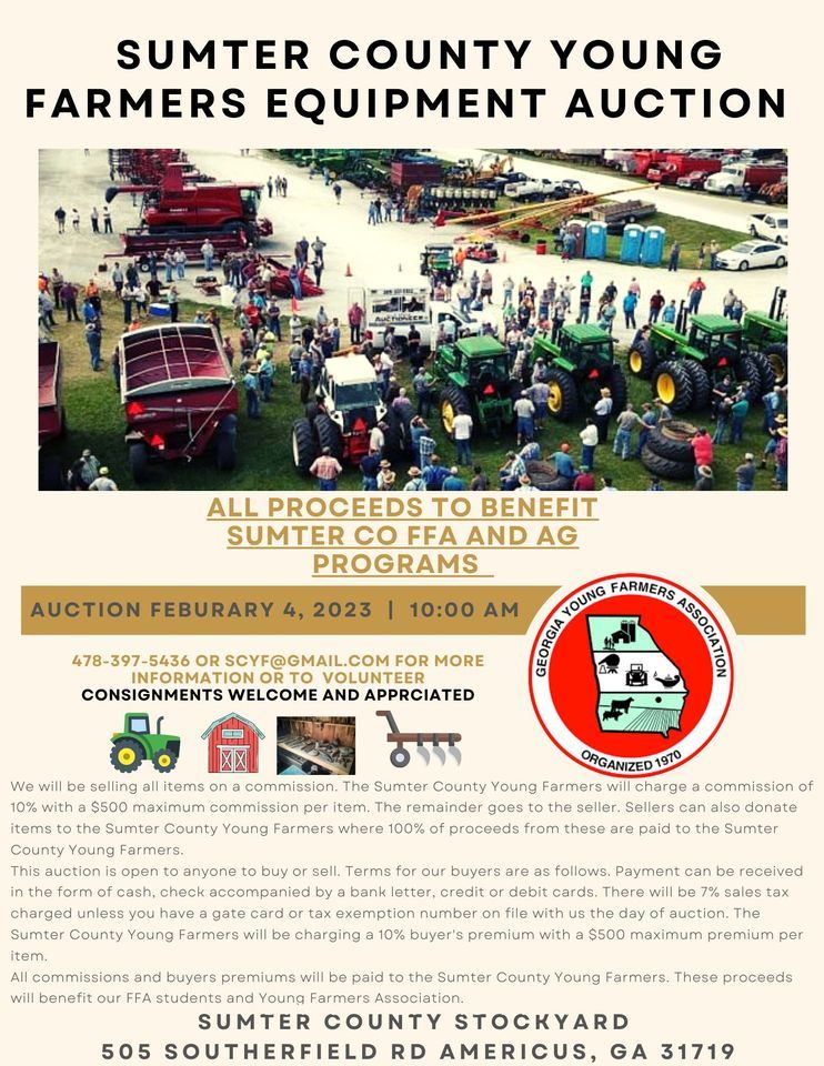 Sumter County Young Farmers Equipment Auction, Sumter County Stockyard