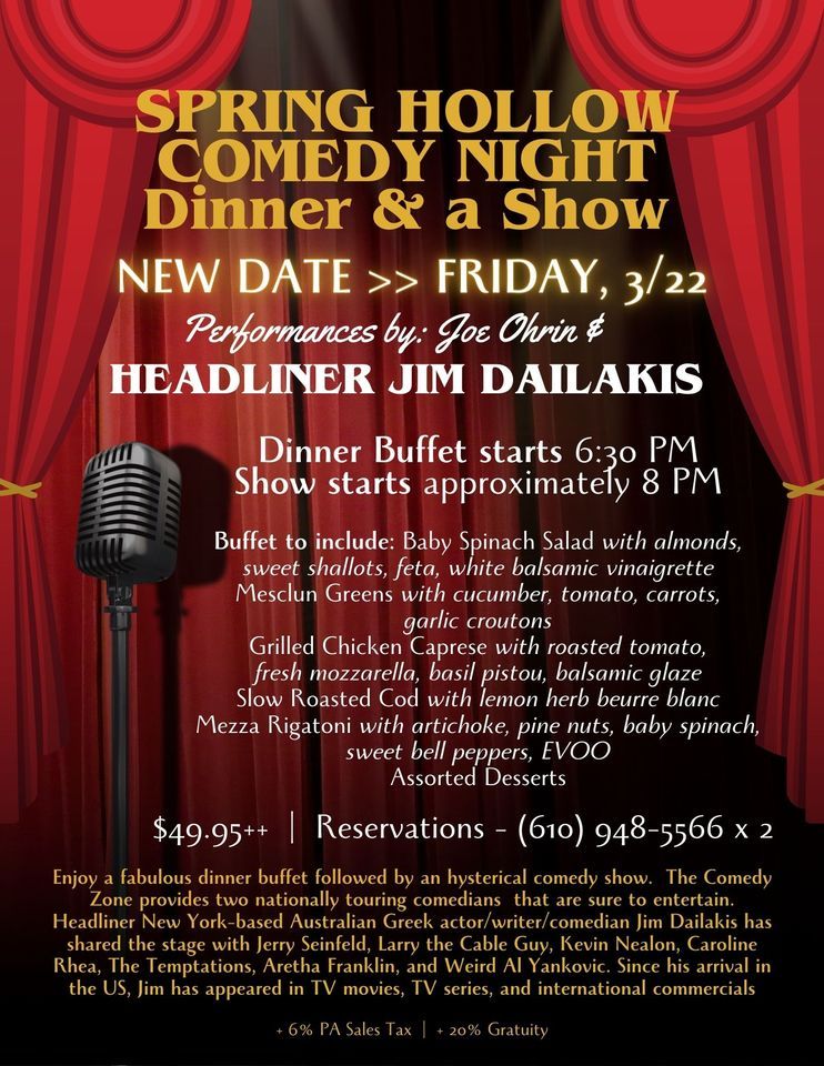 Comedy Night Dinner and Show, Spring Hollow Golf Club, Spring City, 22 ...