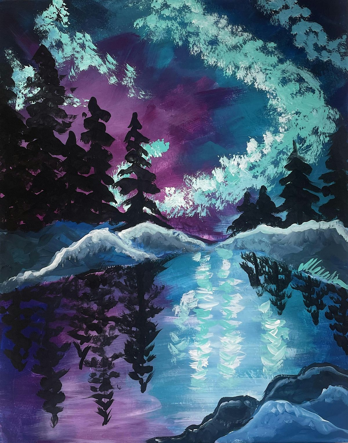 Mali's Art Studio Sip n Paint Night - Luminous Night, 10 December | Event in Edmonton | AllEvents