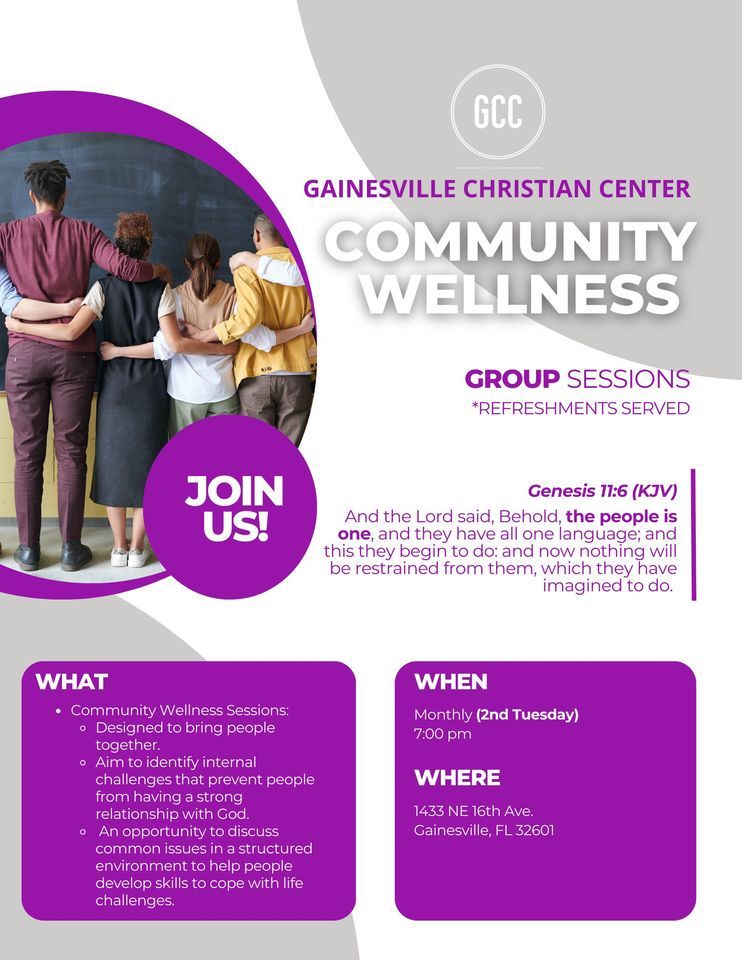 Community Wellness Sessions, Gainesville Christian Center, October 10