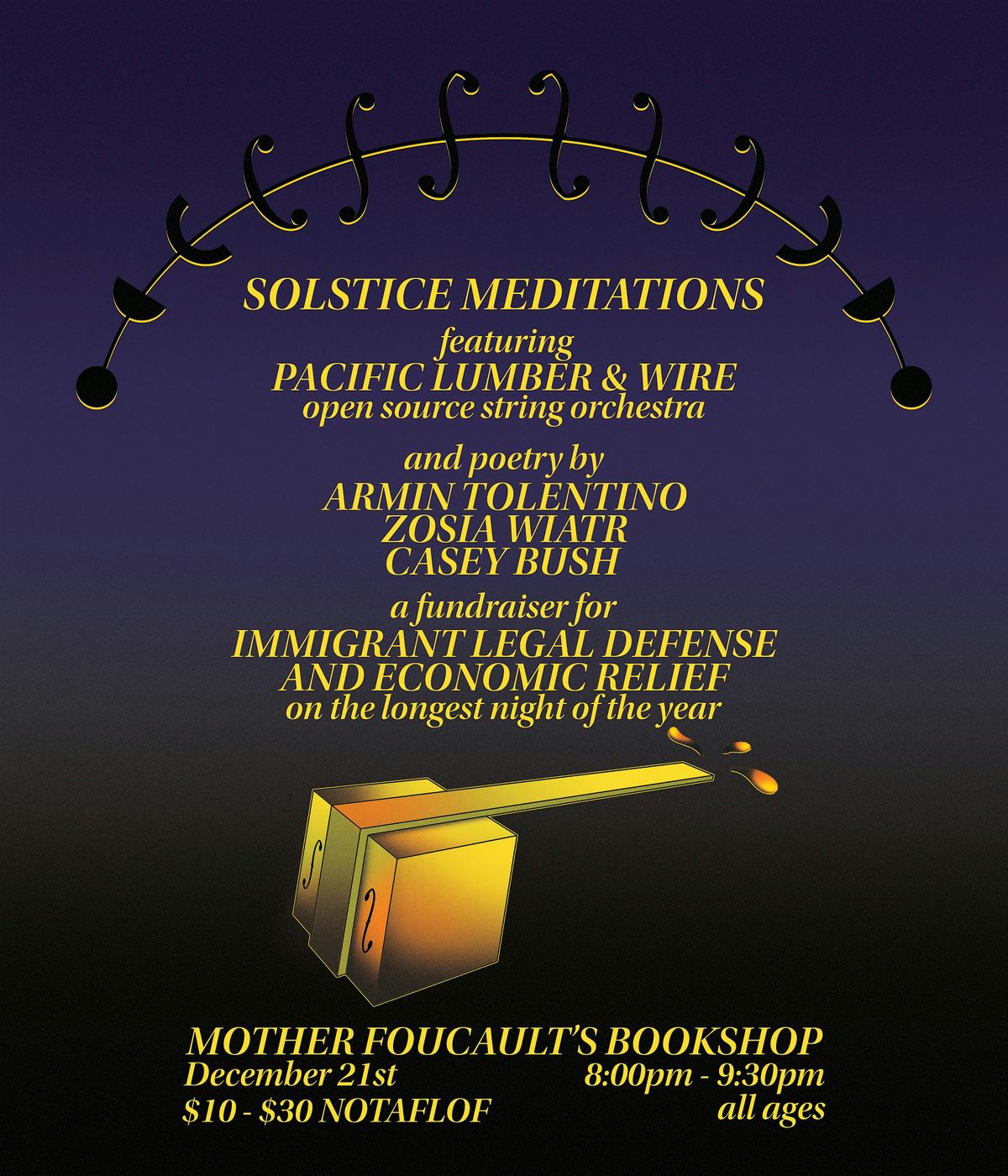 Solstice Meditations - Pacific Lumber & Wire - Fundraiser, 21 December | Event in Portland | AllEvents