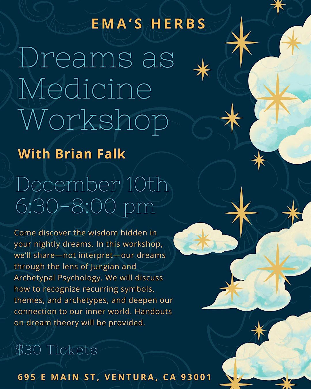 Dreams as Medicine Workshop with Brian Falk, 10 December | Event in Ventura | AllEvents