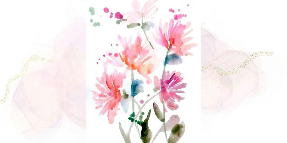Pink Flowers Watercolor Painting Class, 20 February | Event in Windsor | AllEvents