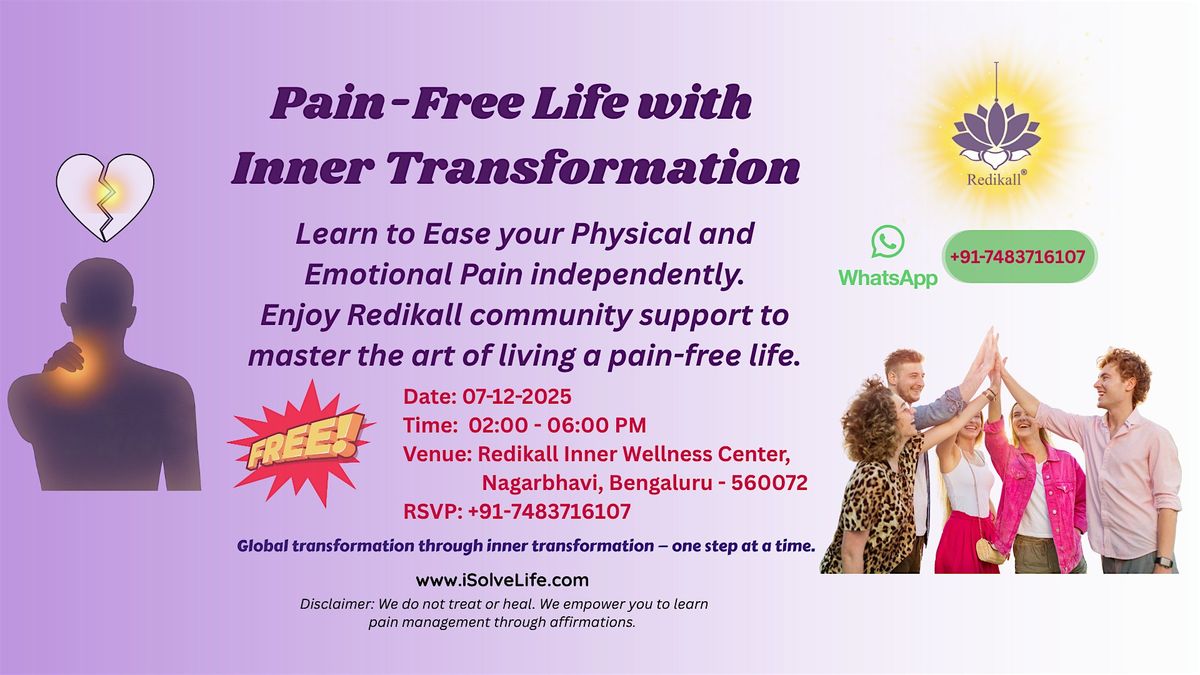 Pain-Free Life with Inner Transformation, 7 December | Event in Bengaluru | AllEvents
