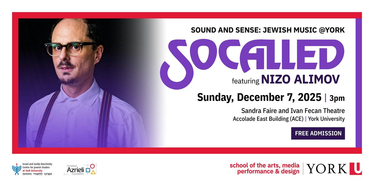 Sound and Sense: Jewish Music @York: SoCalled featuring Nizo Alimov, 7 December | Event in Toronto | AllEvents