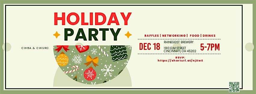 CWBA/CWURC Holiday Party, 18 December | Event in Cincinnati | AllEvents