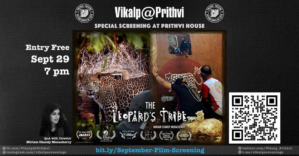 Screening of 'The Leopard's Tribe' + Q&A with Miriam Chandy Menacherry at Prithvi House, 29 September