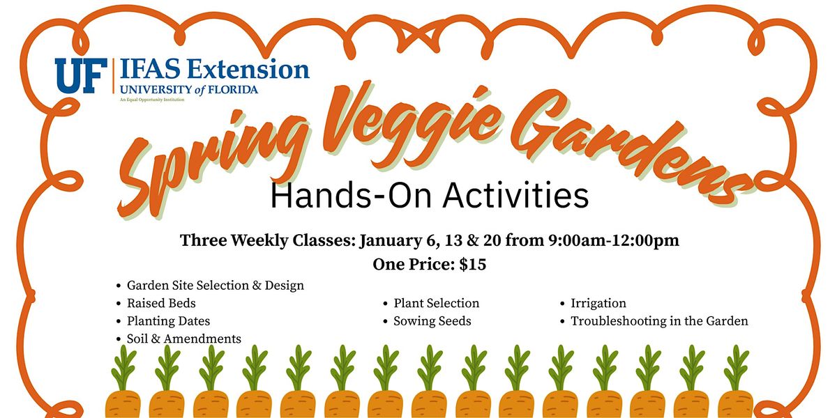 Spring Veggie Gardens: Hands-On Workshops, 6 January | Event in Live Oak | AllEvents